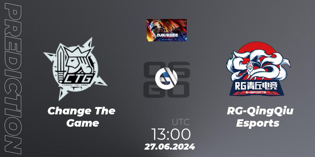 Prognose für das Spiel Change The Game VS RG-QingQiu Esports. 27.06.2024 at 10:00. Counter-Strike (CS2) - QU Pro League