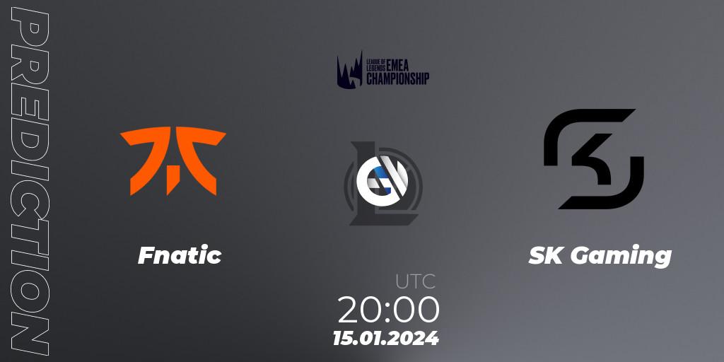 Prognose für das Spiel Fnatic VS SK Gaming. 15.01.24. LoL - LEC Winter 2024 - Regular Season