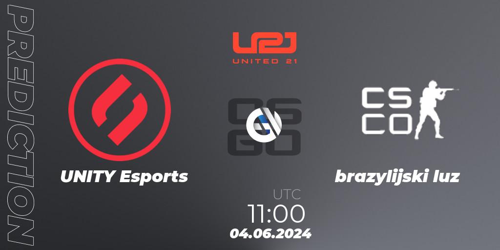 Prognose für das Spiel UNITY Esports VS brazylijski luz. 04.06.2024 at 11:00. Counter-Strike (CS2) - United21 Season 16