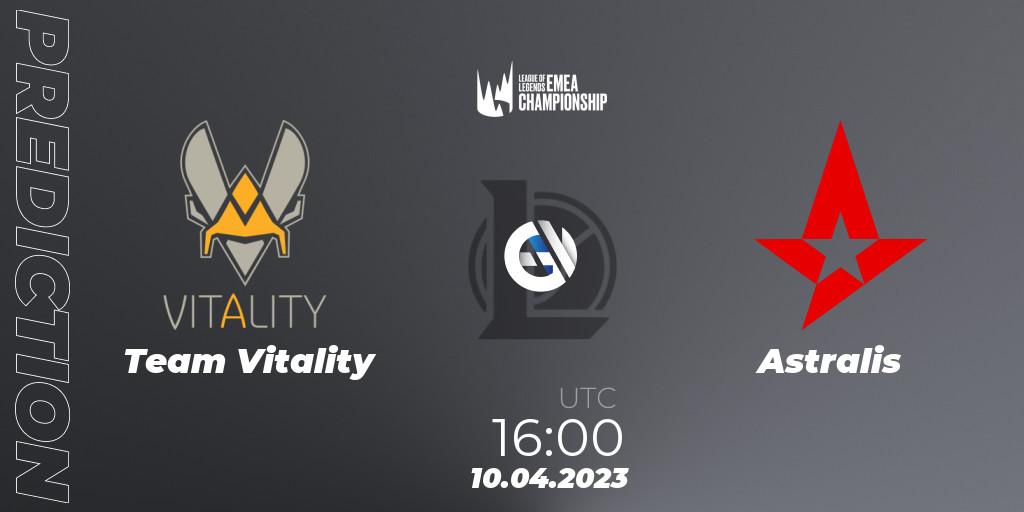 Prognose für das Spiel Team Vitality VS Astralis. 10.04.2023 at 16:00. LoL - LEC Spring 2023 - Group Stage