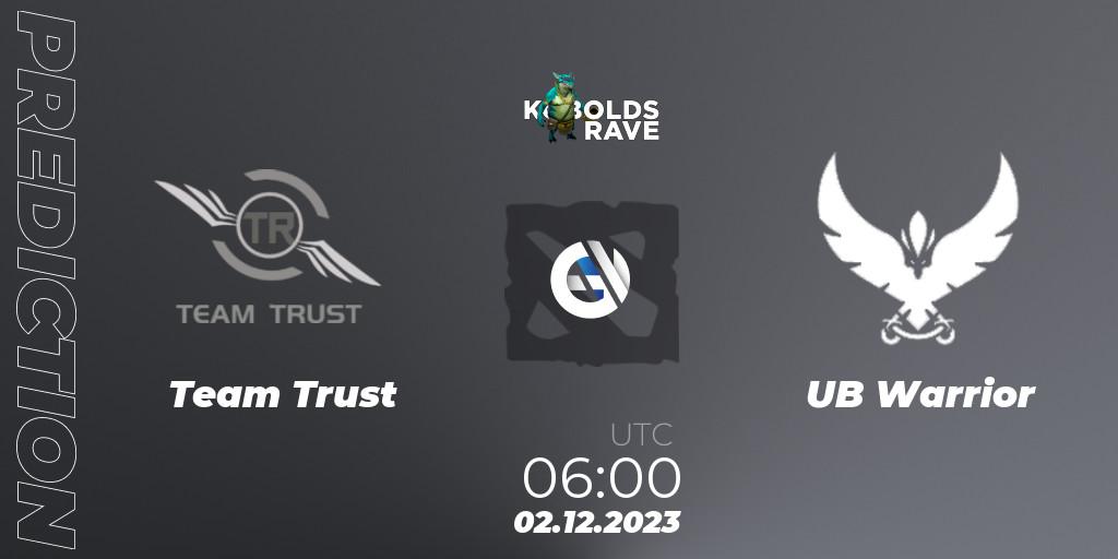 Prognose für das Spiel Team Trust VS Team Bright. 02.12.2023 at 06:19. Dota 2 - Kobolds Rave