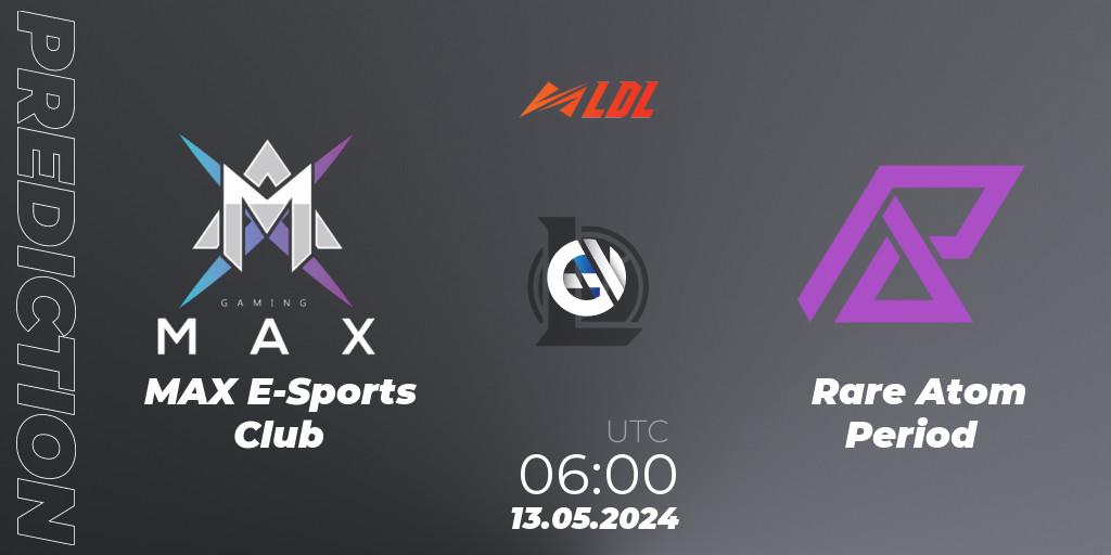 Prognose für das Spiel MAX E-Sports Club VS Rare Atom Period. 13.05.2024 at 06:00. LoL - LDL 2024 - Stage 2