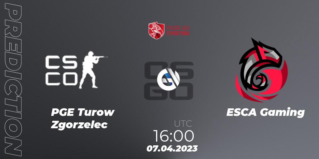 Prognose für das Spiel PGE Turow Zgorzelec VS ESCA Gaming. 07.04.2023 at 16:00. Counter-Strike (CS2) - Polska Liga Esportowa 2023: Split #1