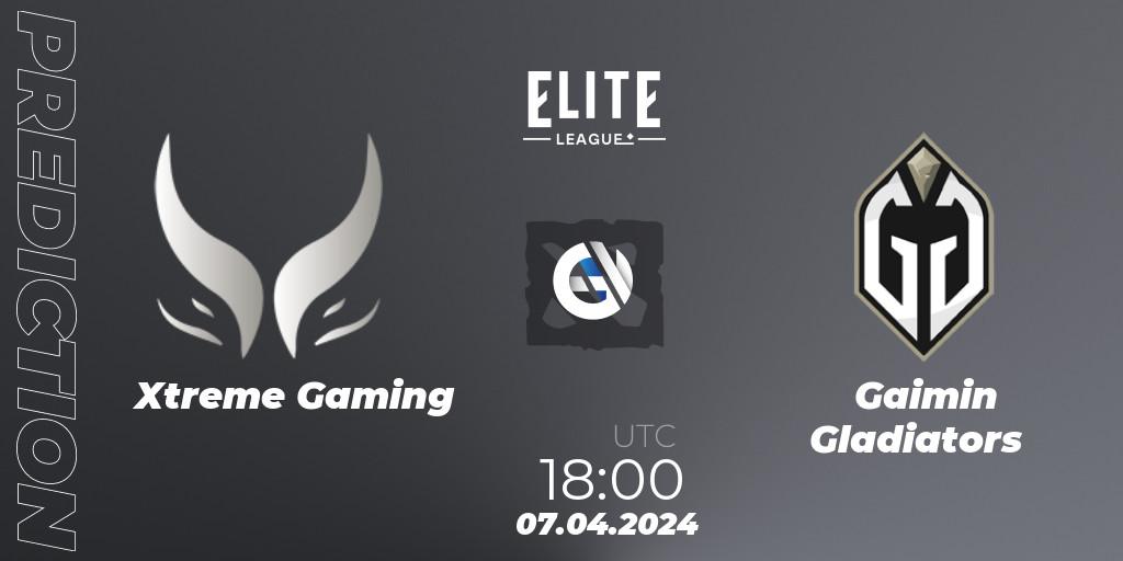 Prognose für das Spiel Xtreme Gaming VS Gaimin Gladiators. 07.04.24. Dota 2 - Elite League: Round-Robin Stage