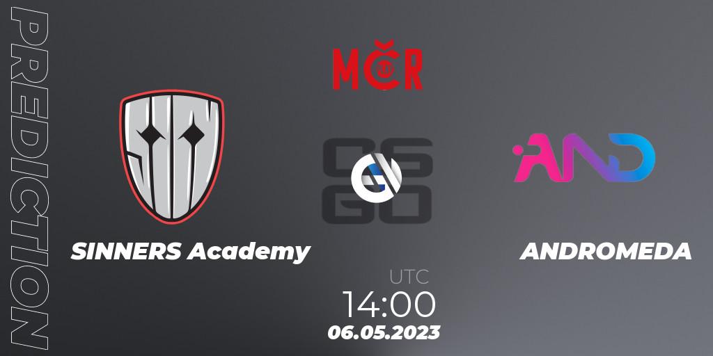 Prognose für das Spiel SINNERS Academy VS ANDROMEDA. 06.05.2023 at 13:30. Counter-Strike (CS2) - Tipsport Cup Bratislava 2023: Closed Qualifier