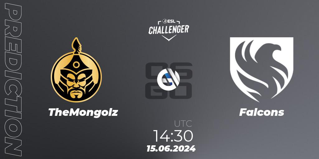 Prognose für das Spiel TheMongolz VS Falcons. 15.06.2024 at 14:45. Counter-Strike (CS2) - ESL Challenger Jönköping 2024