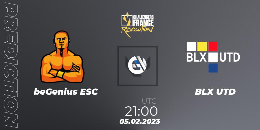 Prognose für das Spiel beGenius ESC VS BLX UTD. 05.02.23. VALORANT - VALORANT Challengers 2023 France: Revolution Split 1