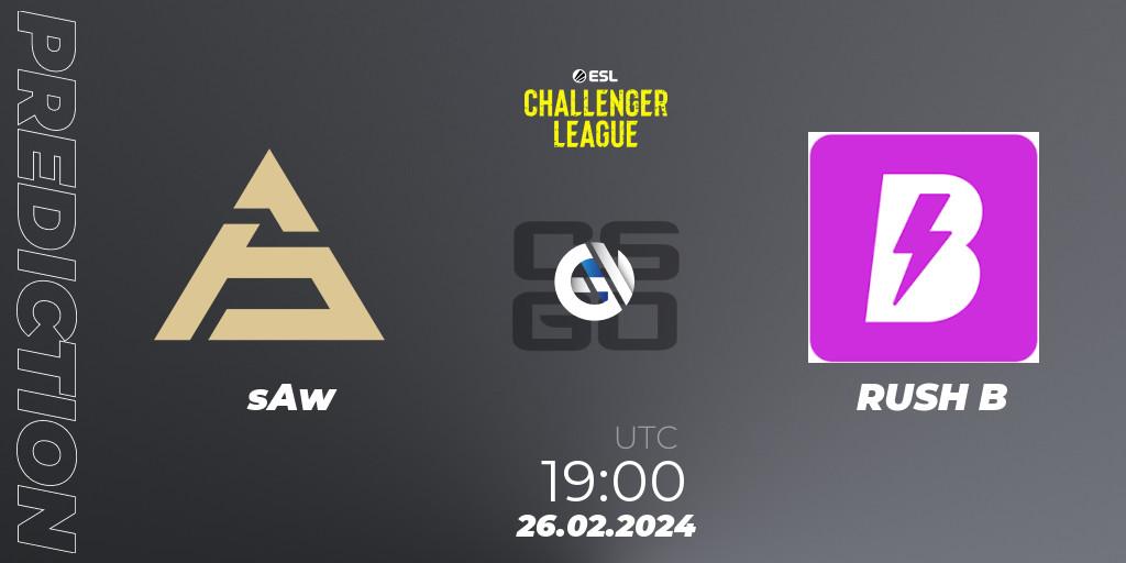 Prognose für das Spiel sAw VS RUSH B. 26.02.24. CS2 (CS:GO) - ESL Challenger League Season 47: Europe