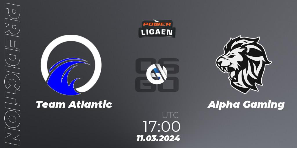 Prognose für das Spiel Team Atlantic VS Alpha Gaming. 11.03.24. CS2 (CS:GO) - Dust2.dk Ligaen Season 25