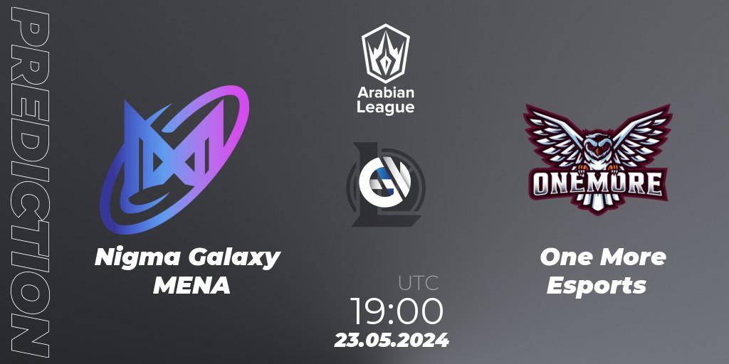 Prognose für das Spiel Nigma Galaxy MENA VS One More Esports. 23.05.2024 at 19:00. LoL - Arabian League Summer 2024