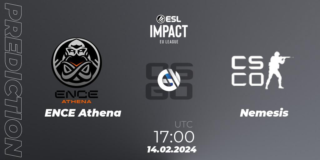 Prognose für das Spiel ENCE Athena VS Nemesis. 14.02.24. CS2 (CS:GO) - ESL Impact League Season 5: European Division - Open Qualifier #1