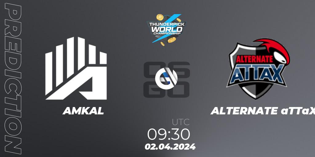Prognose für das Spiel AMKAL VS ALTERNATE aTTaX. 02.04.24. CS2 (CS:GO) - Thunderpick World Championship 2024: European Series #1