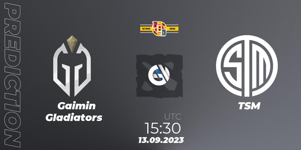 Prognose für das Spiel Gaimin Gladiators VS TSM. 13.09.2023 at 18:00. Dota 2 - BetBoom Dacha
