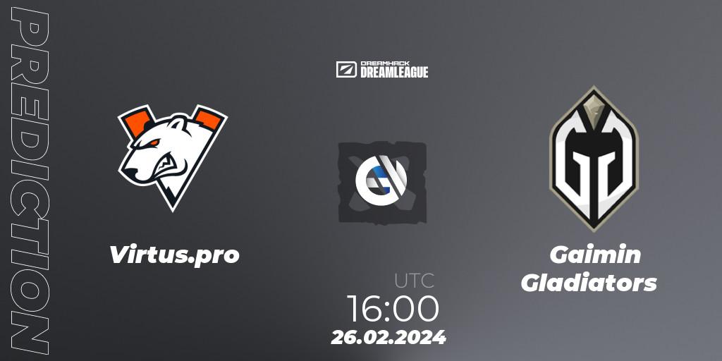 Prognose für das Spiel Virtus.pro VS Gaimin Gladiators. 26.02.24. Dota 2 - DreamLeague Season 22