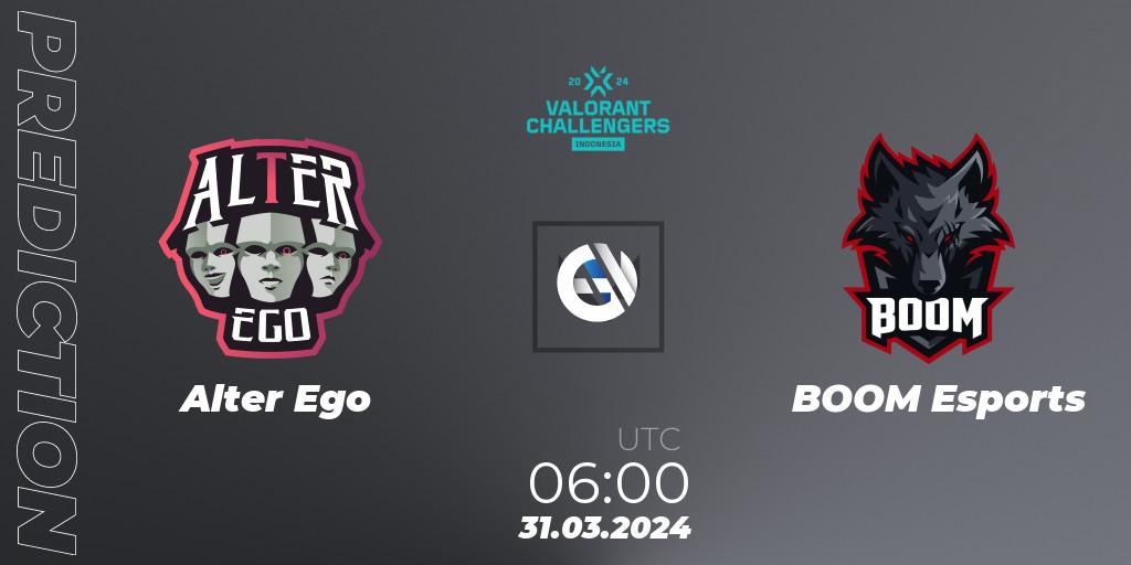 Prognose für das Spiel Alter Ego VS BOOM Esports. 31.03.24. VALORANT - VALORANT Challengers Indonesia 2024: Split 1