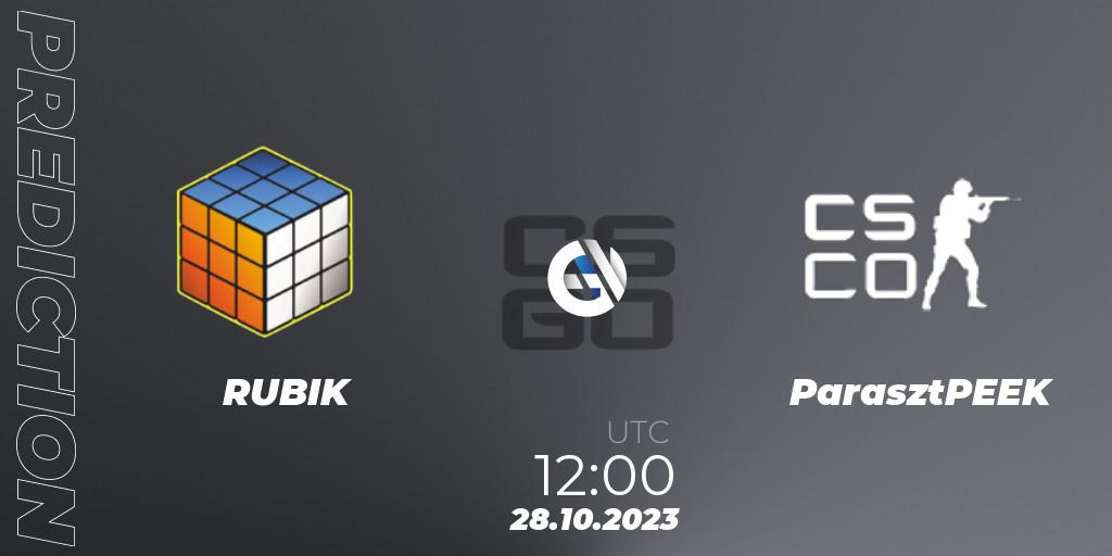 Prognose für das Spiel RUBIK VS ParasztPEEK. 28.10.23. CS2 (CS:GO) - TippmixPro Masters Fall 2023