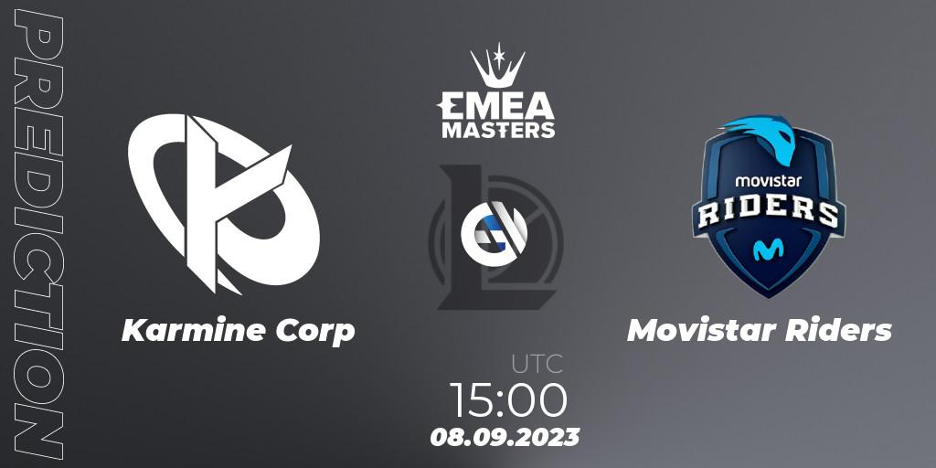 Prognose für das Spiel Karmine Corp VS Movistar Riders. 08.09.23. LoL - EMEA Masters Summer 2023