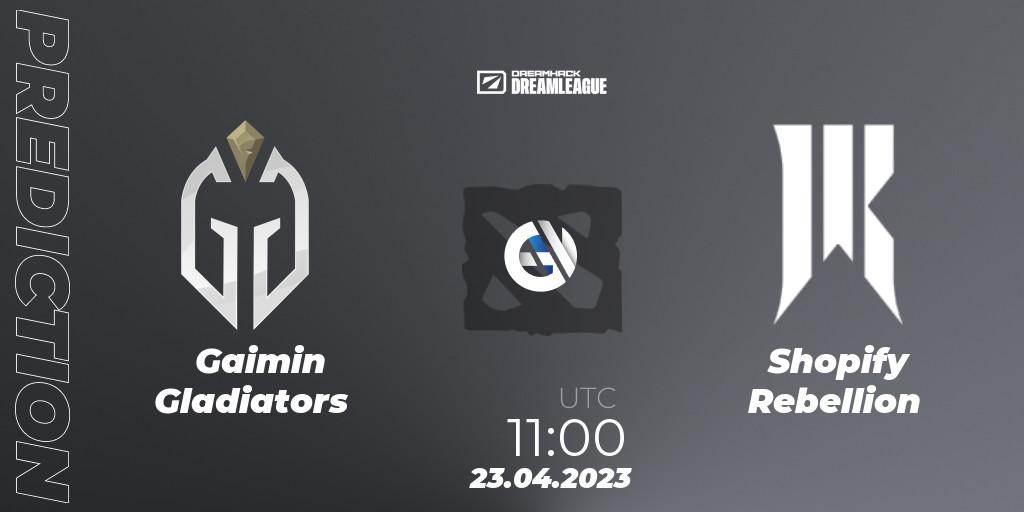 Prognose für das Spiel Gaimin Gladiators VS Shopify Rebellion. 23.04.23. Dota 2 - DreamLeague Season 19