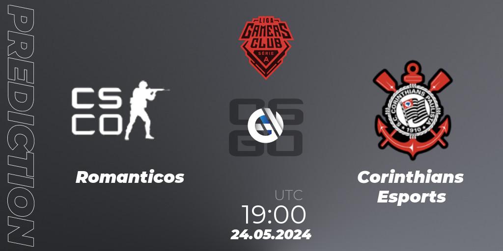 Prognose für das Spiel Romanticos VS Corinthians Esports. 24.05.2024 at 19:00. Counter-Strike (CS2) - Gamers Club Liga Série A: May 2024