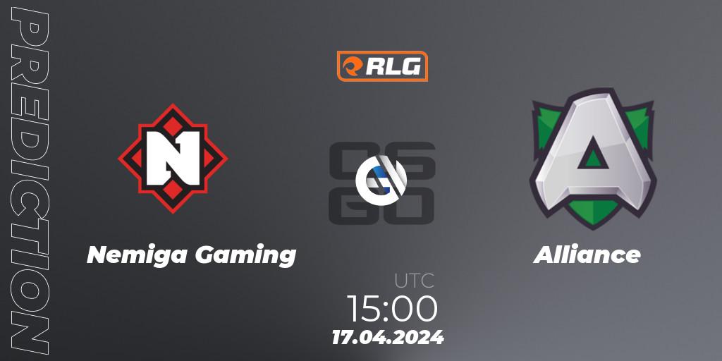 Prognose für das Spiel Nemiga Gaming VS Alliance. 17.04.24. CS2 (CS:GO) - RES European Series #2