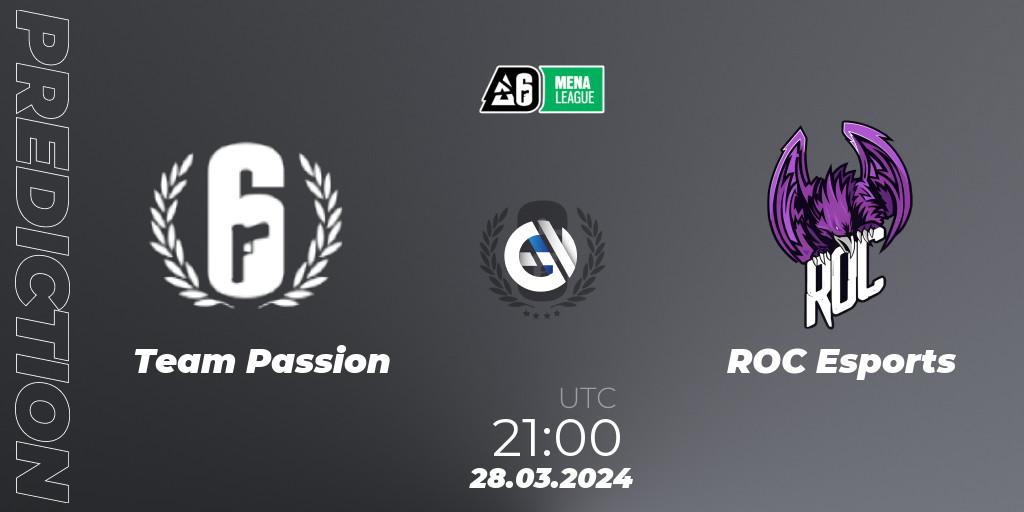 Prognose für das Spiel Team Passion VS ROC Esports. 28.03.2024 at 21:00. Rainbow Six - MENA League 2024 - Stage 1