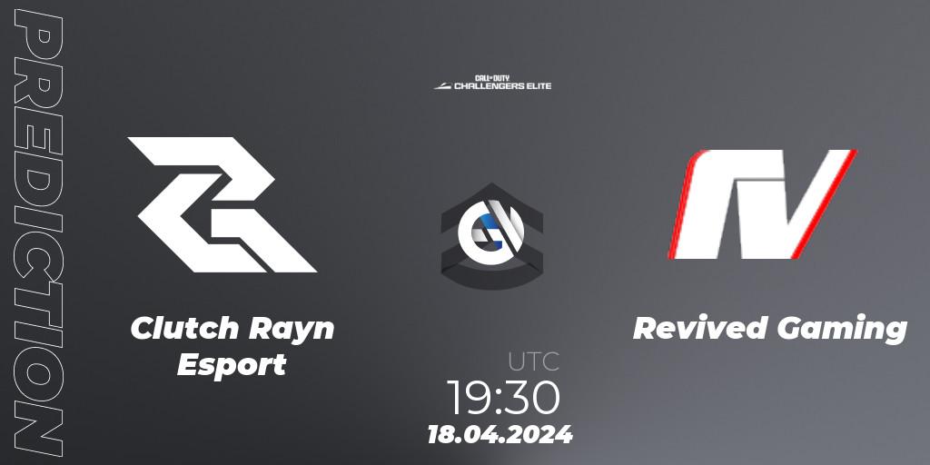 Prognose für das Spiel Clutch Rayn Esport VS Revived Gaming. 18.04.2024 at 19:30. Call of Duty - Call of Duty Challengers 2024 - Elite 2: EU