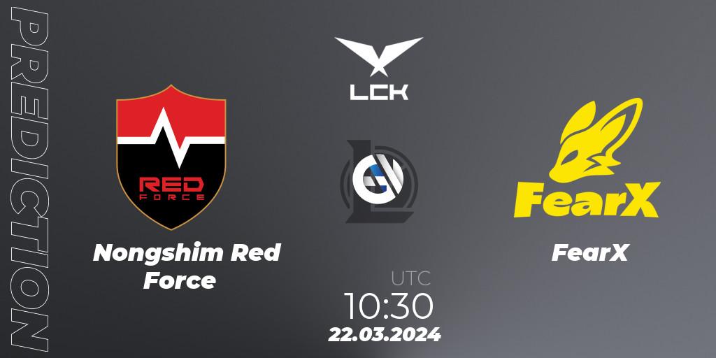 Prognose für das Spiel Nongshim Red Force VS FearX. 22.03.24. LoL - LCK Spring 2024 - Group Stage
