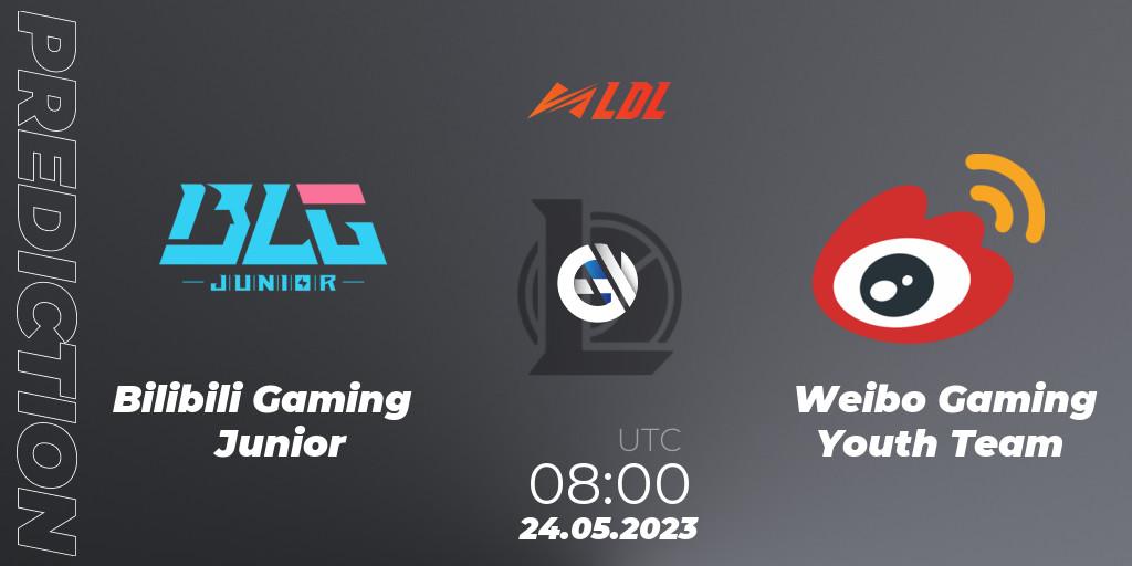 Prognose für das Spiel Bilibili Gaming Junior VS Weibo Gaming Youth Team. 24.05.2023 at 08:00. LoL - LDL 2023 - Regular Season - Stage 2