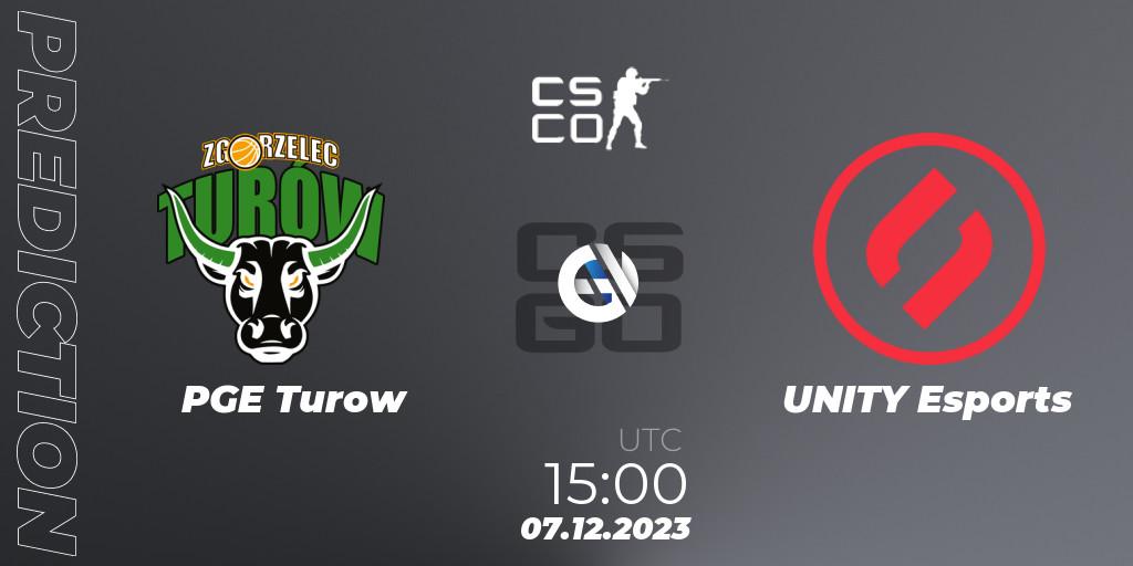 Prognose für das Spiel PGE Turow VS UNITY Esports. 07.12.2023 at 15:00. Counter-Strike (CS2) - European Pro League Season 13: Division 2
