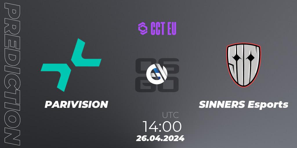 Prognose für das Spiel PARIVISION VS SINNERS Esports. 26.04.24. CS2 (CS:GO) - CCT Season 2 Europe Series 1
