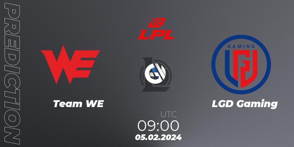 Prognose für das Spiel Team WE VS LGD Gaming. 05.02.2024 at 09:00. LoL - LPL Spring 2024 - Group Stage
