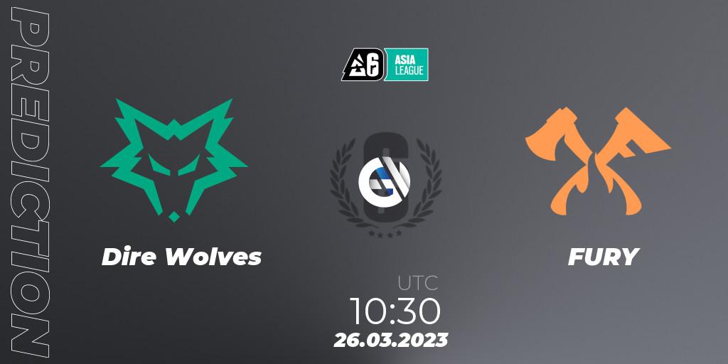 Prognose für das Spiel Dire Wolves VS FURY. 26.03.23. Rainbow Six - SEA League 2023 - Stage 1