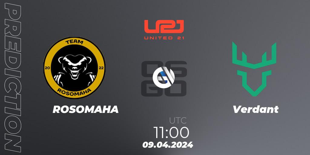 Prognose für das Spiel ROSOMAHA VS Verdant. 09.04.24. CS2 (CS:GO) - United21 Season 14