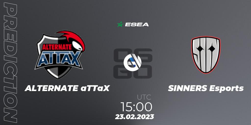 Prognose für das Spiel ALTERNATE aTTaX VS SINNERS Esports. 23.02.23. CS2 (CS:GO) - ESEA Season 44: Advanced Division - Europe