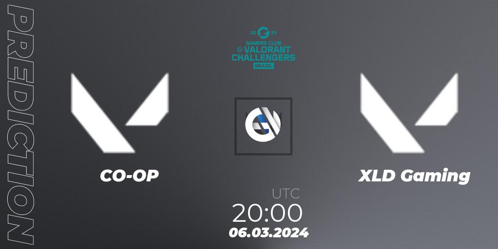Prognose für das Spiel CO-OP VS XLD Gaming. 06.03.2024 at 20:00. VALORANT - VALORANT Challengers Brazil 2024: Split 1