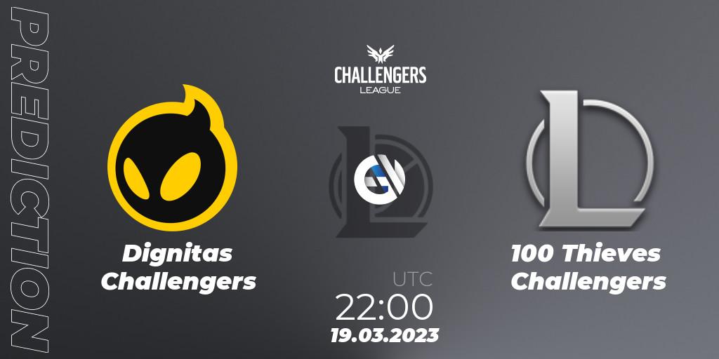 Prognose für das Spiel Dignitas Challengers VS 100 Thieves Challengers. 19.03.23. LoL - NACL 2023 Spring - Playoffs