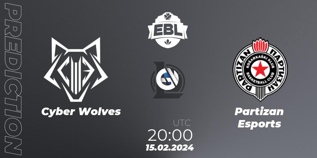 Prognose für das Spiel Cyber Wolves VS Partizan Esports. 15.02.24. LoL - Esports Balkan League Season 14