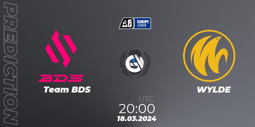Prognose für das Spiel Team BDS VS WYLDE. 18.03.24. Rainbow Six - Europe League 2024 - Stage 1