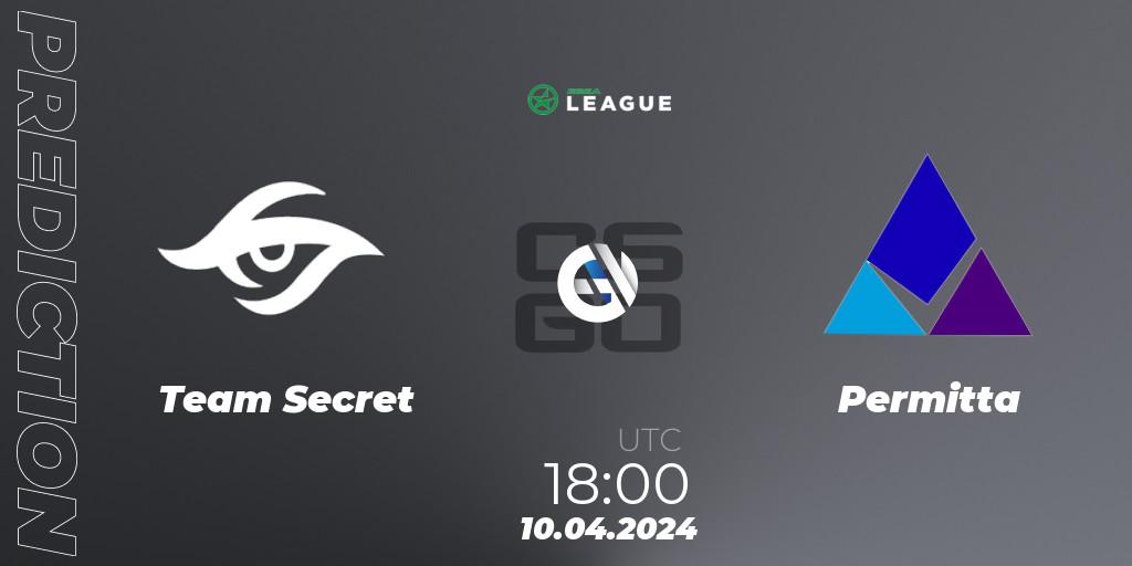 Prognose für das Spiel Team Secret VS Permitta. 10.04.24. CS2 (CS:GO) - ESEA Season 49: Advanced Division - Europe