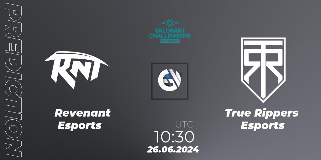 Prognose für das Spiel Revenant Esports VS True Rippers Esports. 26.06.2024 at 10:30. VALORANT - VALORANT Challengers 2024: South Asia - Split 2