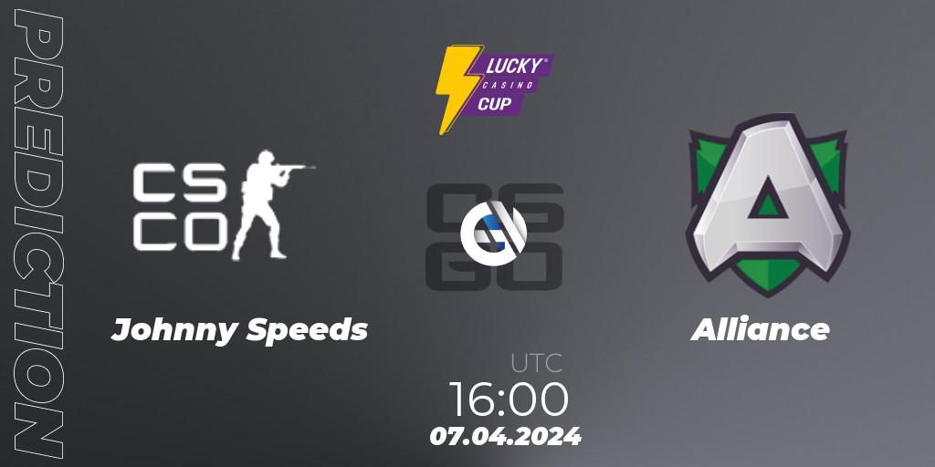 Prognose für das Spiel Johnny Speeds VS Alliance. 07.04.2024 at 16:00. Counter-Strike (CS2) - Esportal LuckyCasino Cup 2024