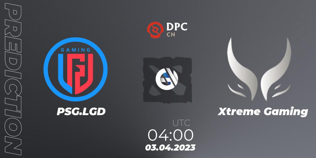 Prognose für das Spiel PSG.LGD VS Xtreme Gaming. 03.04.23. Dota 2 - DPC 2023 Tour 2: China Division I (Upper)