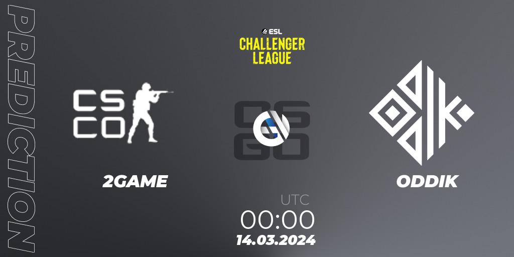 Prognose für das Spiel 2GAME VS ODDIK. 16.03.24. CS2 (CS:GO) - ESL Challenger League Season 47: South America