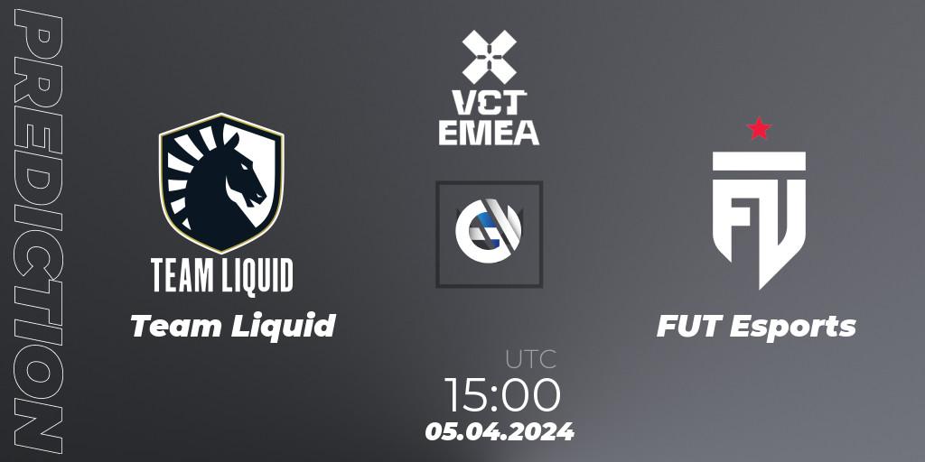 Prognose für das Spiel Team Liquid VS FUT Esports. 05.04.24. VALORANT - VALORANT Champions Tour 2024: EMEA League - Stage 1 - Group Stage
