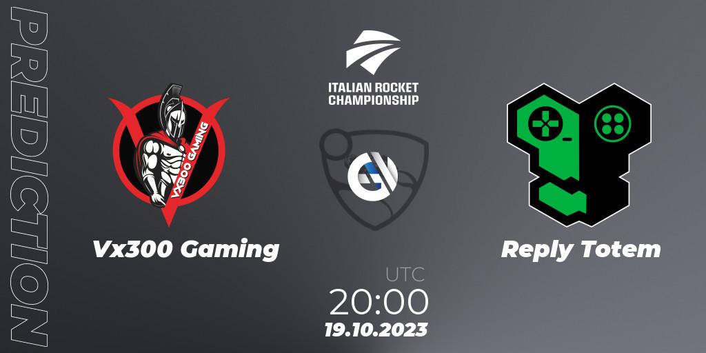 Prognose für das Spiel Vx300 Gaming VS Reply Totem. 19.10.2023 at 20:00. Rocket League - Italian Rocket Championship Season 11Serie A Relegation
