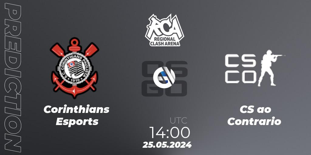 Prognose für das Spiel Corinthians Esports VS CS ao Contrario. 25.05.2024 at 14:00. Counter-Strike (CS2) - Regional Clash Arena South America: Closed Qualifier