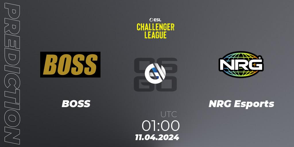 Prognose für das Spiel BOSS VS NRG Esports. 11.04.24. CS2 (CS:GO) - ESL Challenger League Season 47: North America