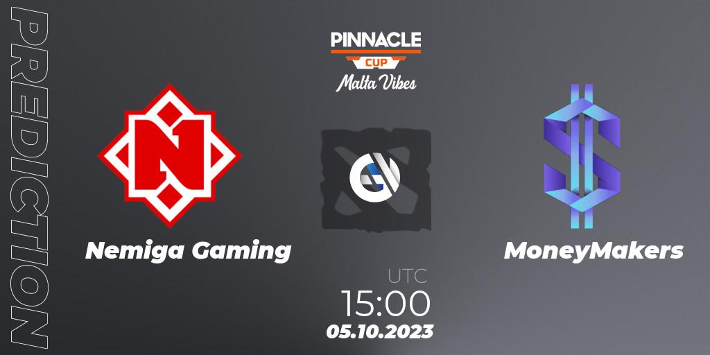 Prognose für das Spiel Nemiga Gaming VS MoneyMakers. 05.10.23. Dota 2 - Pinnacle Cup: Malta Vibes #4