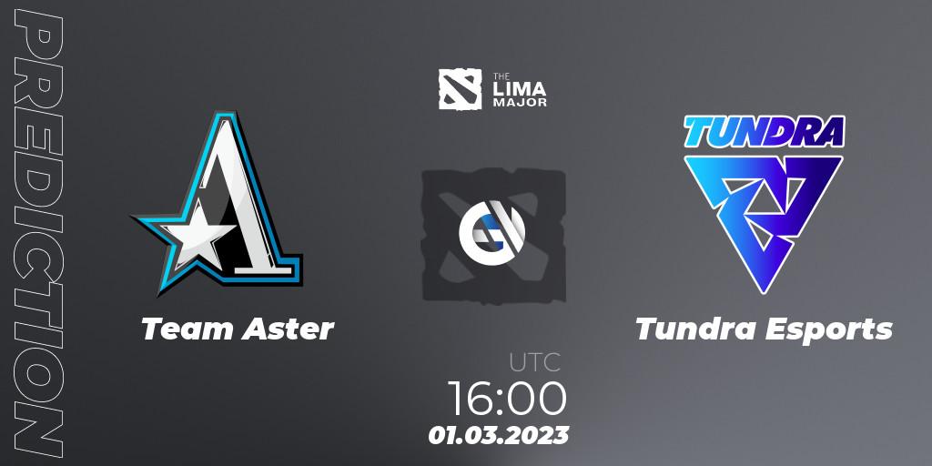 Prognose für das Spiel Team Aster VS Tundra Esports. 01.03.2023 at 15:36. Dota 2 - The Lima Major 2023