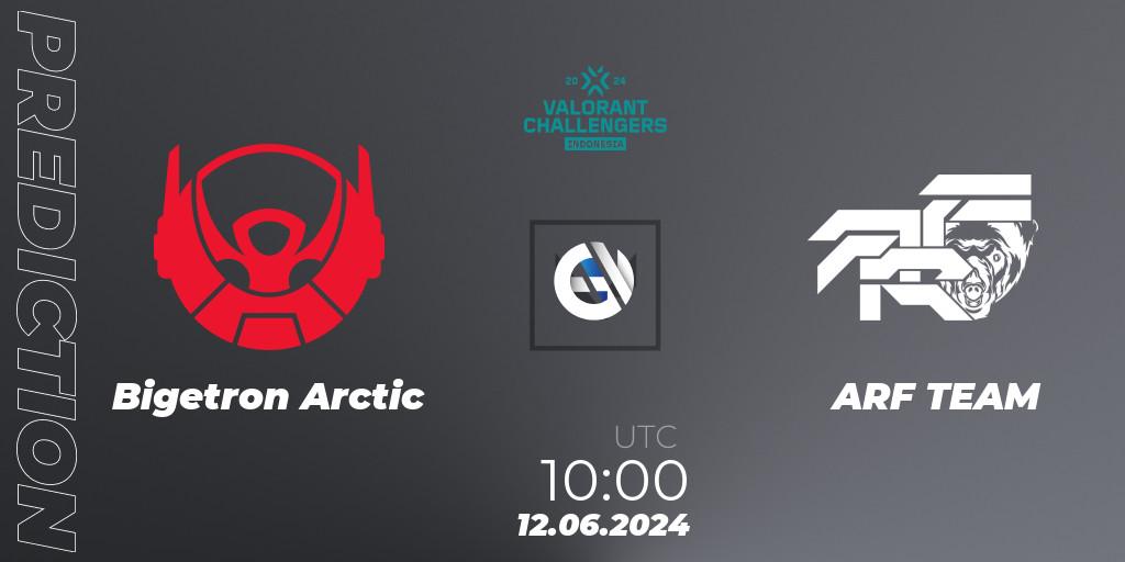 Prognose für das Spiel Bigetron Arctic VS ARF TEAM. 12.06.2024 at 10:00. VALORANT - VALORANT Challengers 2024 Indonesia: Split 2